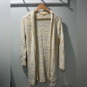 Anthropologie Cream Textured Cardigan